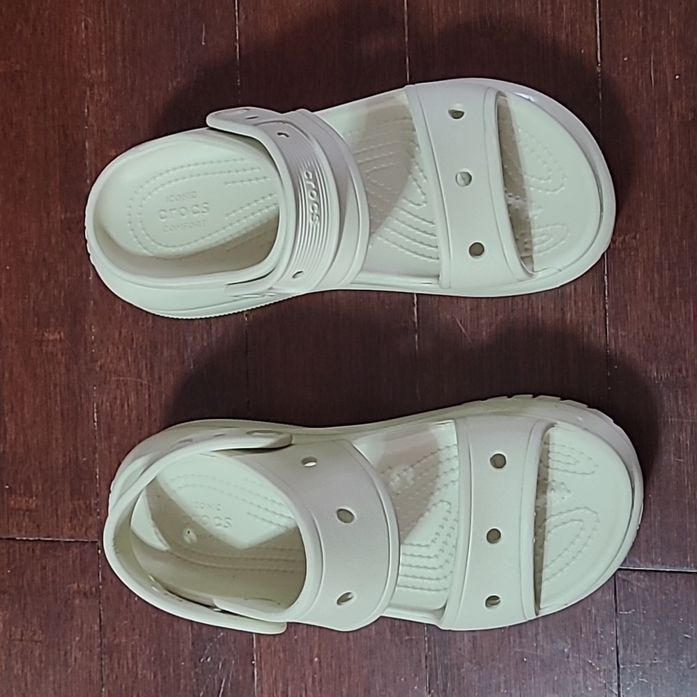 CROCS Cream Platform Sport Sandals
